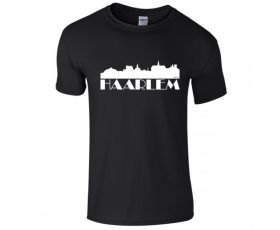 Zwart MySkyline© Haarlem T-shirt met witte opdruk HEREN XL