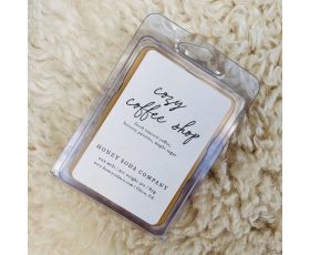 Handgemaakte waxmelt met de geur Cozy Coffee Shop, bestaande uit esdoorn siroop, vers geroosterde koffie en gebak.